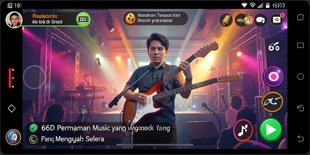 Tampilan gameplay 66D yang seru dan interaktif dengan berbagai lagu.