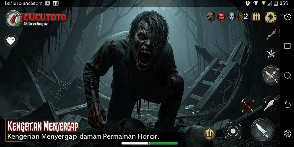 Gameplay CUCUTOTO dengan atmosfer horor yang menegangkan.