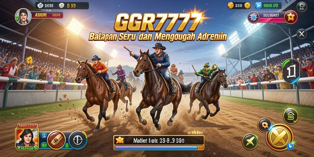 Tampilan gameplay GGR7777 yang menegangkan saat balapan di lintasan.