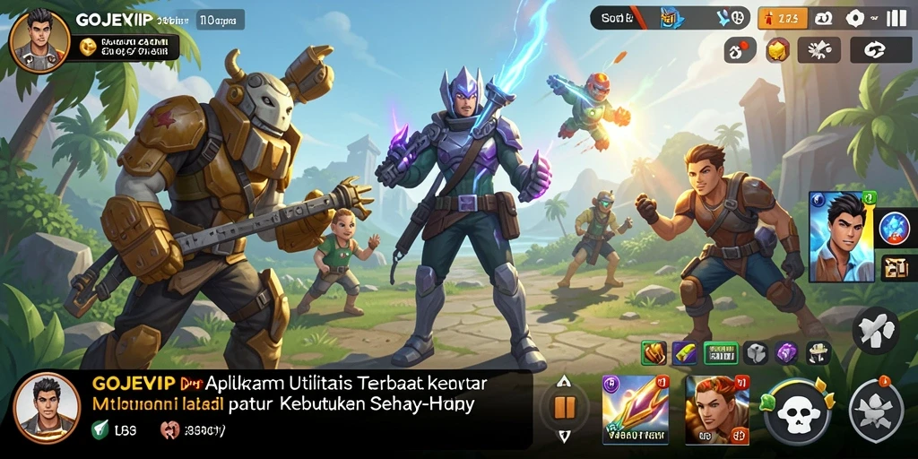 Tampilan antarmuka utama GOJEKVIP dengan fitur-fitur utilitas.