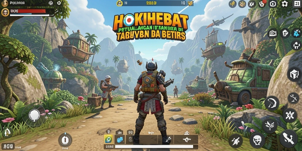 Tampilan gameplay HOKIHEBAT yang memukau di dunia terbuka.