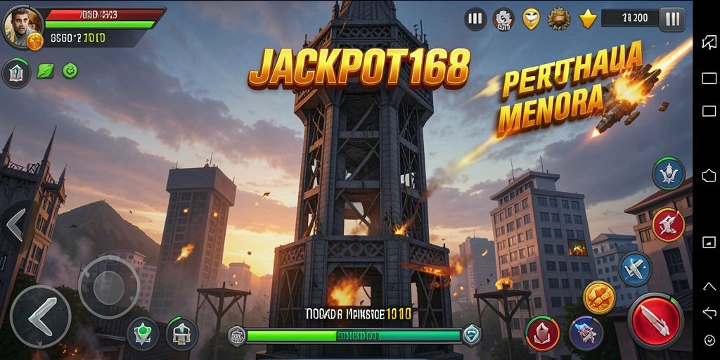 Tangkapan layar gameplay menampilkan aksi seru dari Tower Defense.