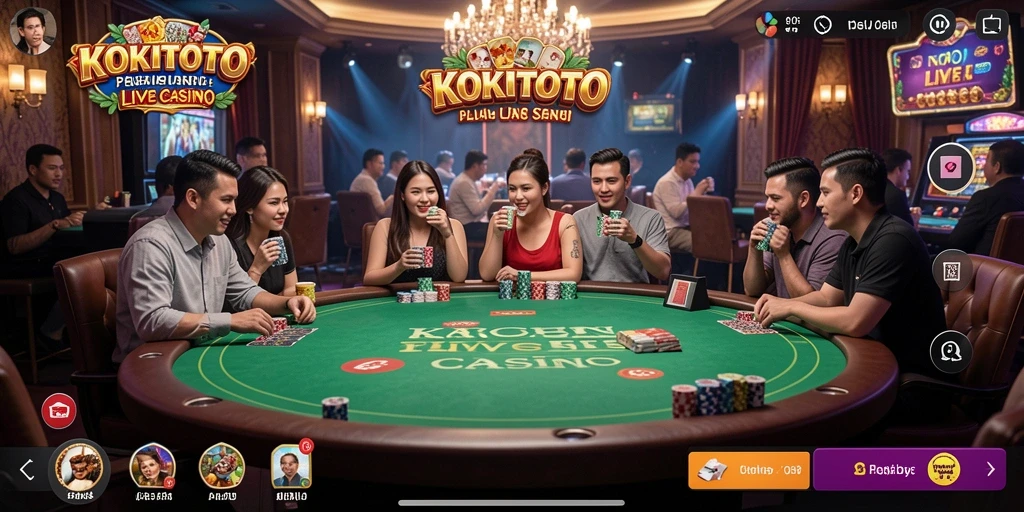 Tampilan gameplay seru dalam aplikasi Live Casino KOKITOTO.