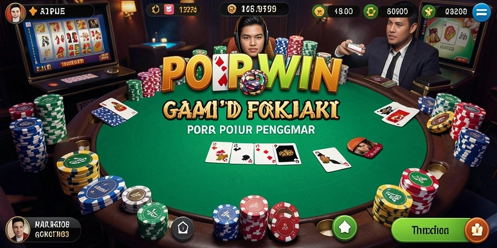 Tampilan gameplay poker yang seru dan menarik di POPWIN.