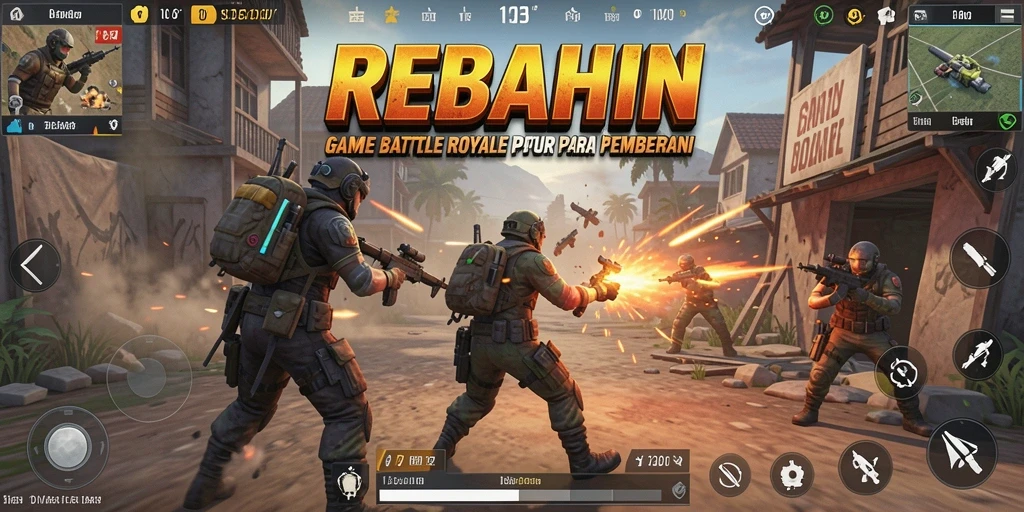 Gameplay seru dalam pertarungan Battle Royale REBAHIN.