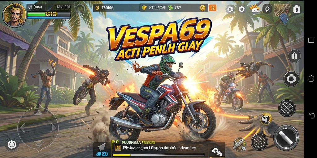 Tampilan menakjubkan gameplay VESPA69 yang penuh aksi.